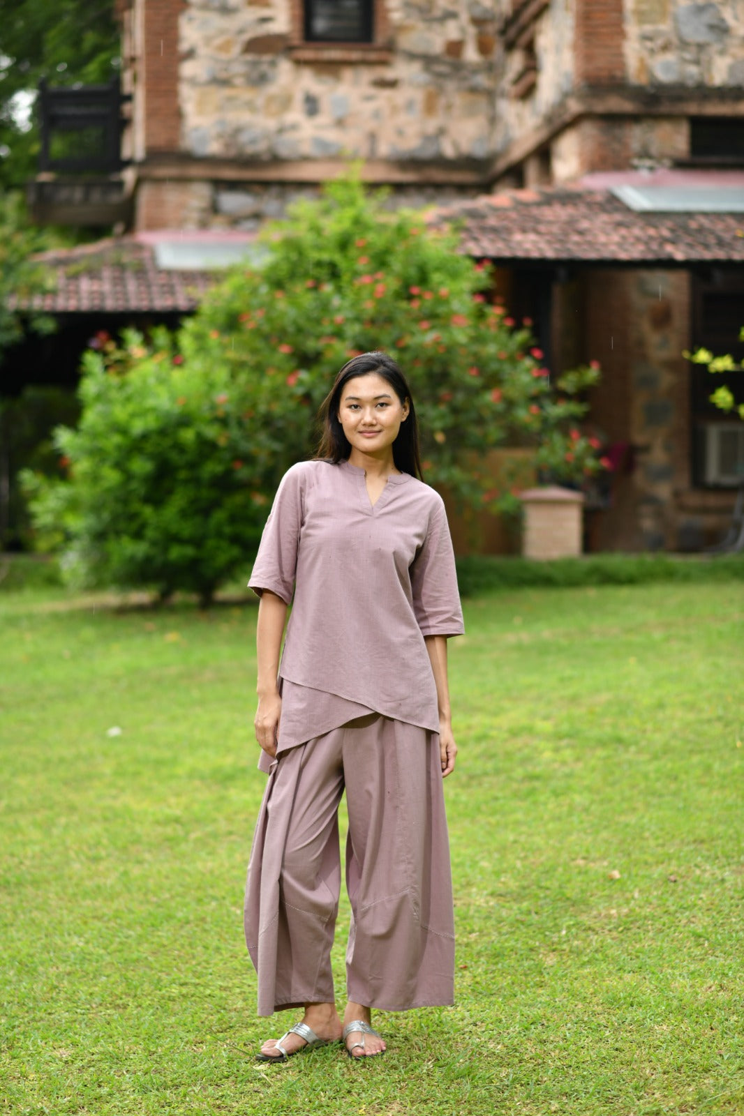 Cloudy Top : Solid Mocha Slub