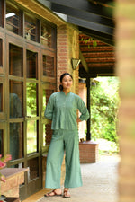 Shabnam Top Emb : Solid Teal Voile