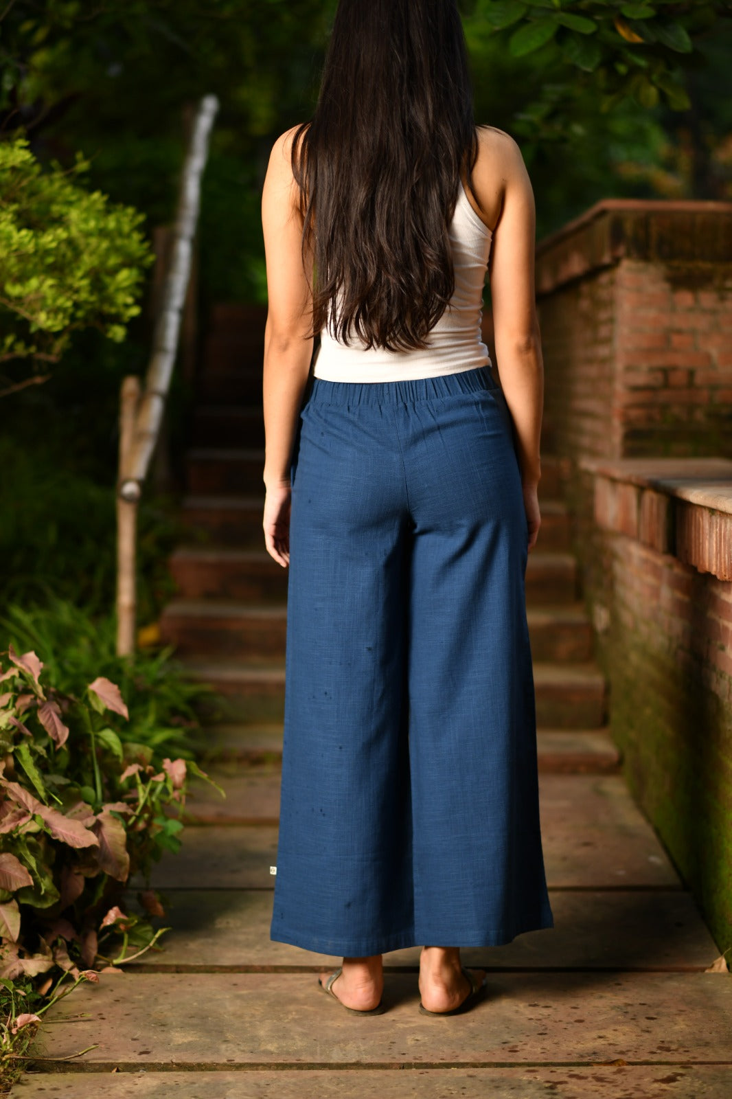 Ellie Pant : Solid Indigo Textured