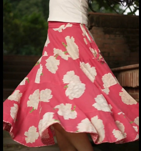 Summer Skirt : Carnation Pink Voile