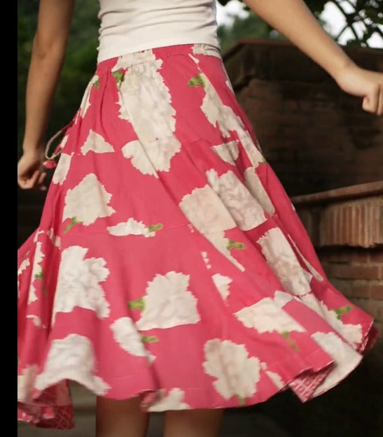 Summer Skirt : Carnation Pink Voile