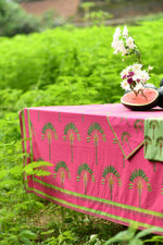 Printed Table Cloth : Banana Magenta Sheeting