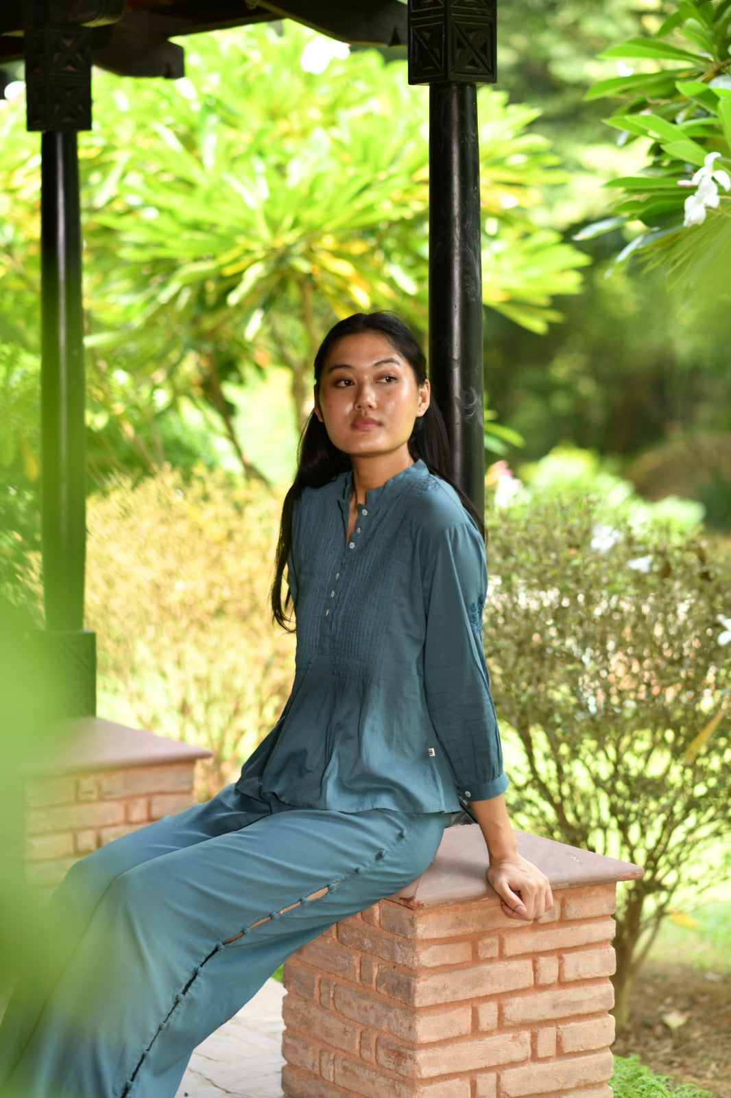 Blake Pant : Solid Dark Grey Voile