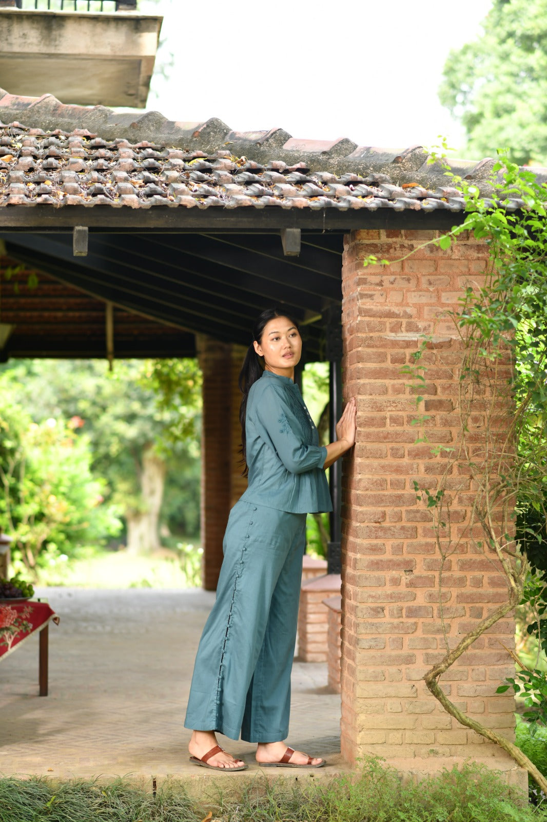 Blake Pant : Solid Dark Grey Voile