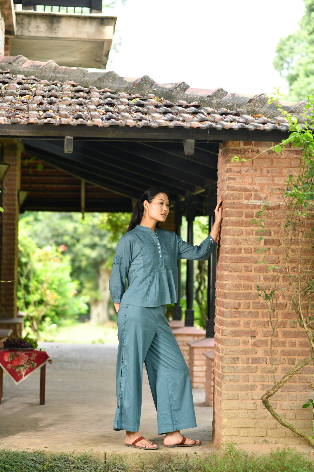 Blake Pant : Solid Dark Grey Voile