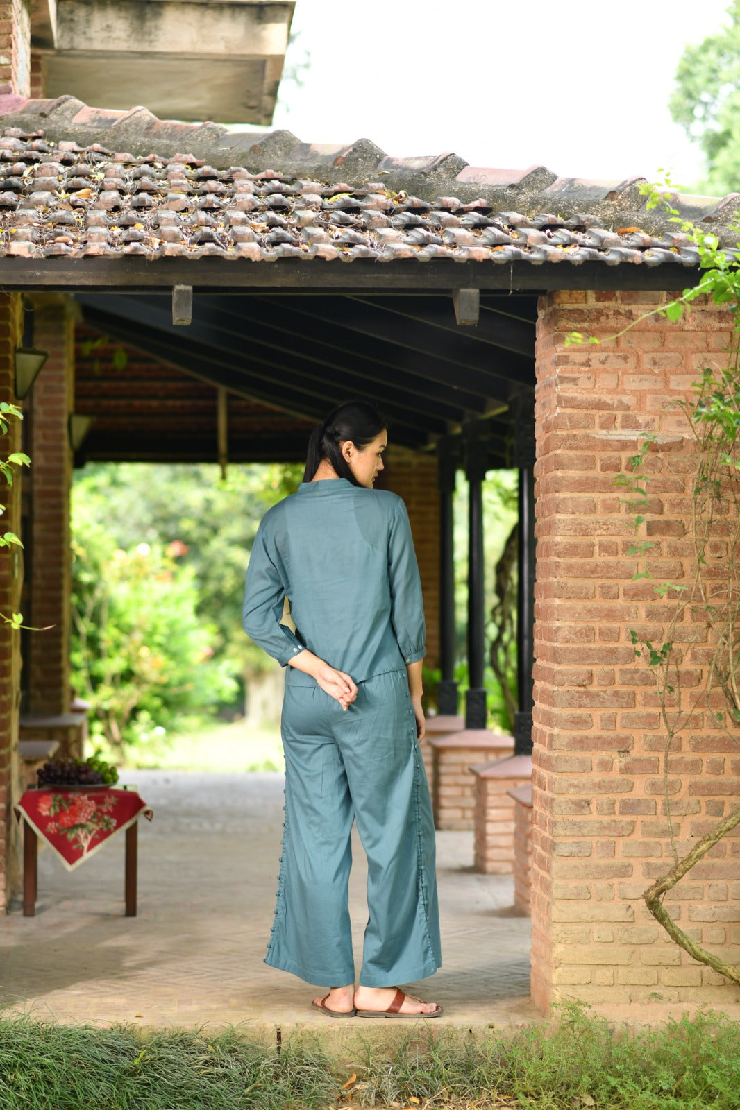 Blake Pant : Solid Dark Grey Voile