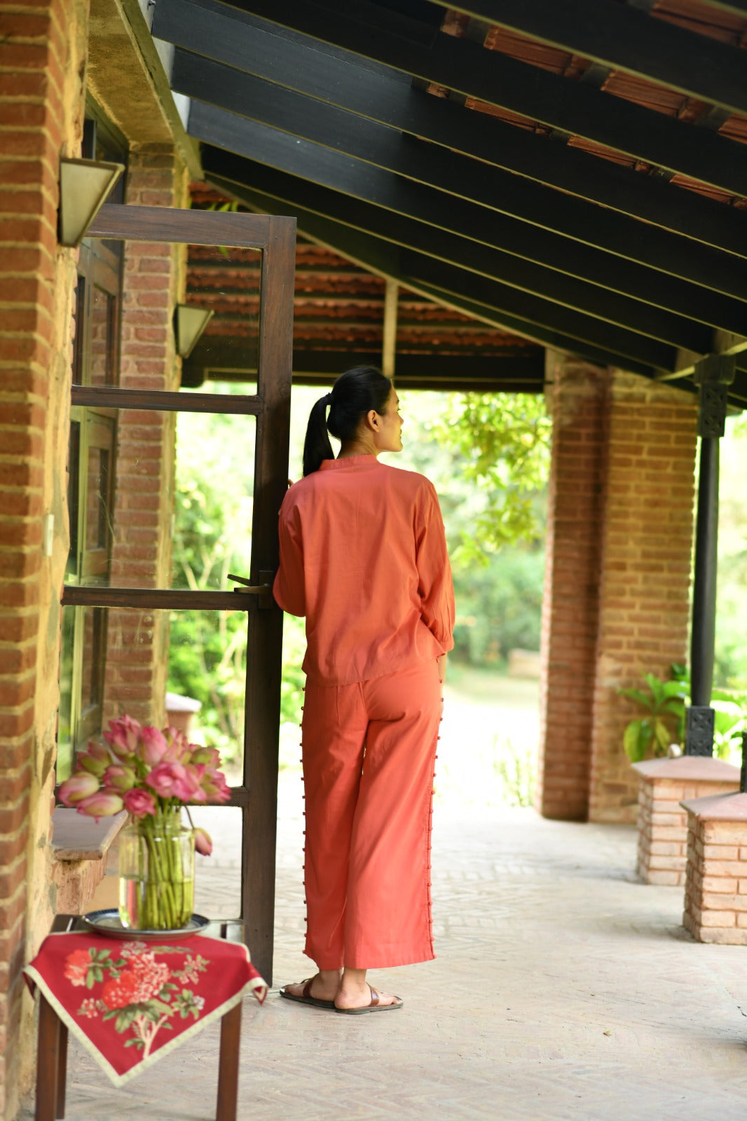 Blake Pant : Solid Orange Voile