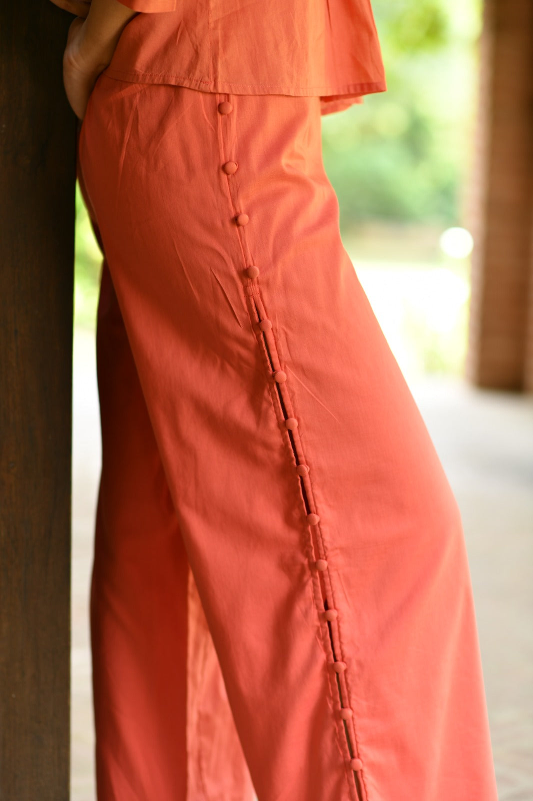 Blake Pant : Solid Orange Voile