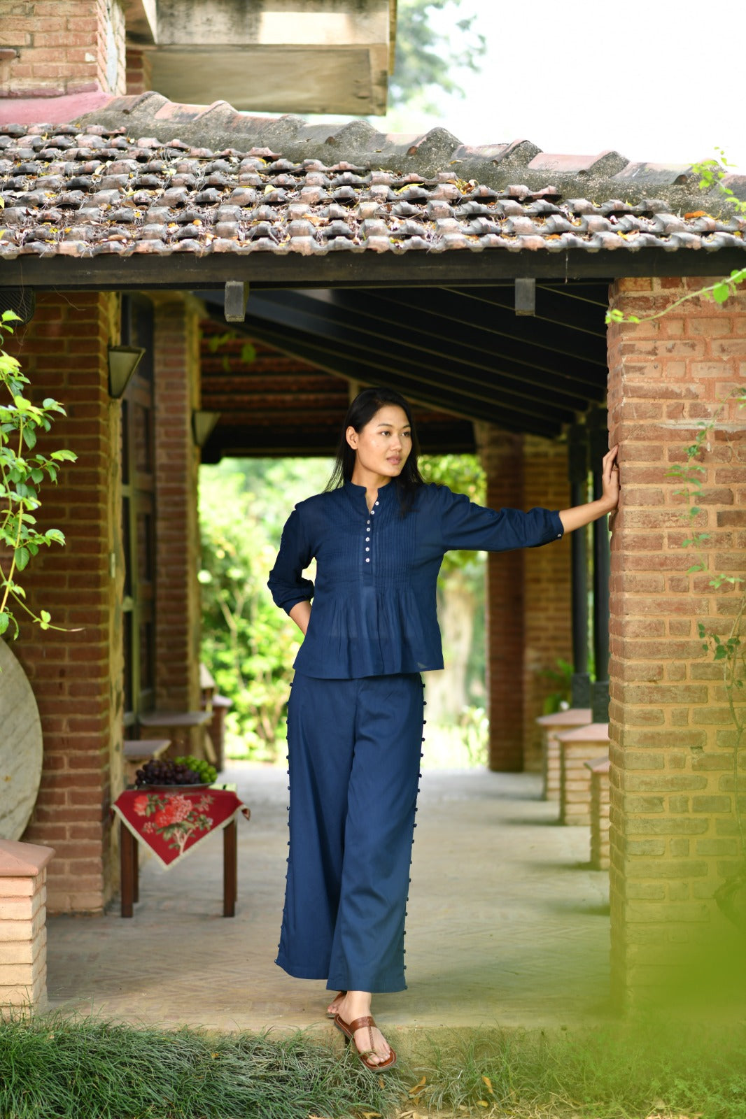 Blake Pant : Solid Navy Voile