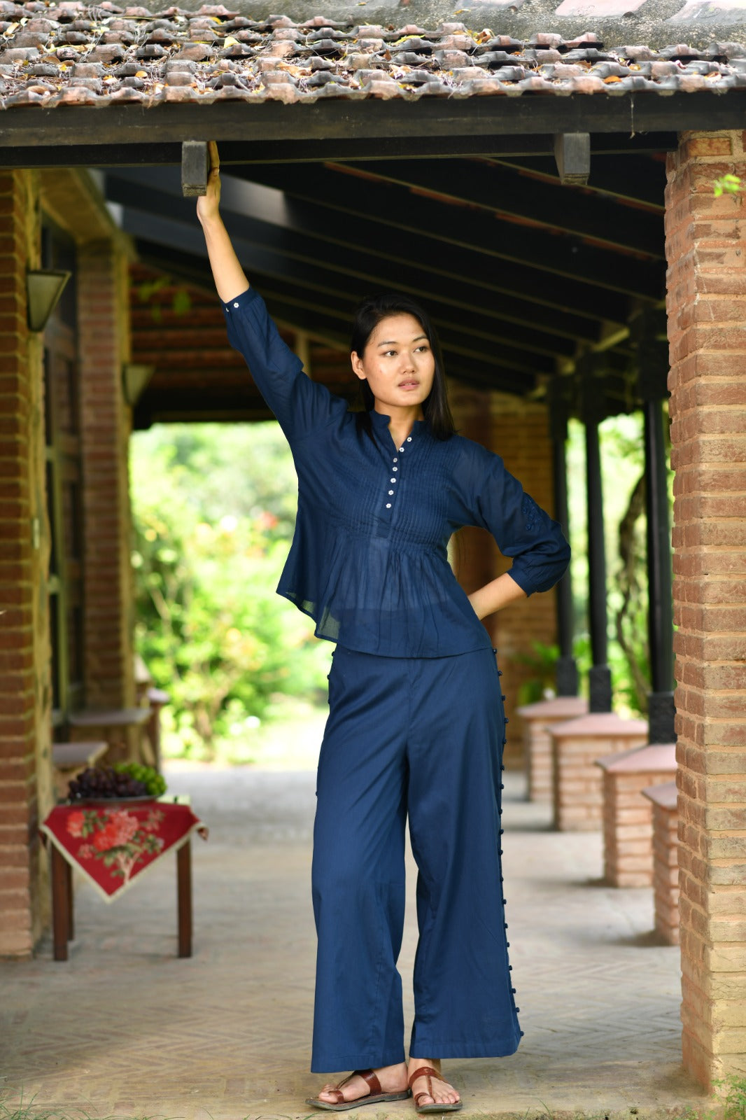 Blake Pant : Solid Navy Voile