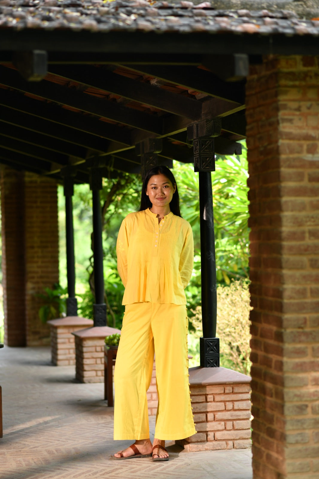 Blake Pant : Solid Yellow Voile