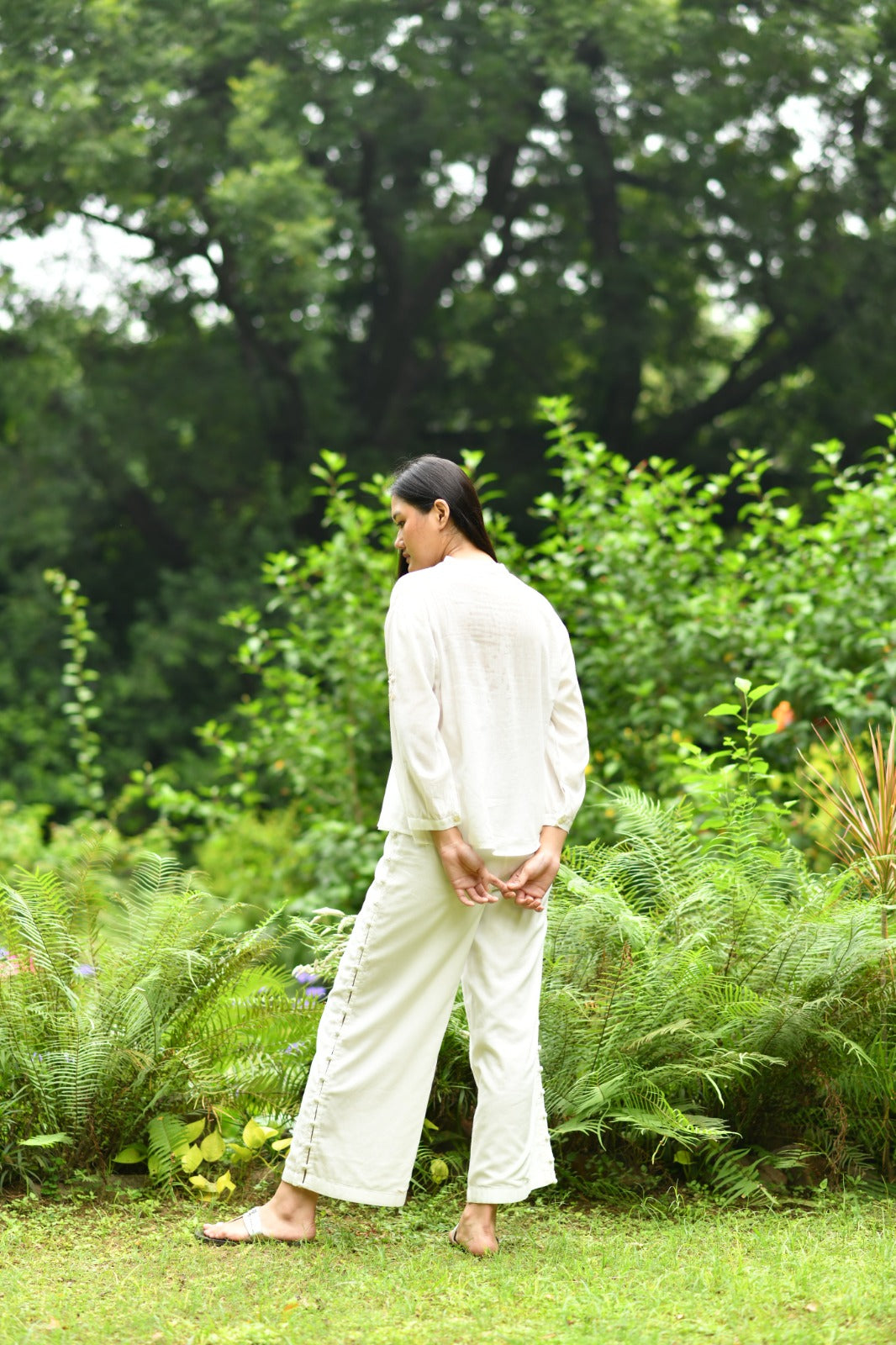 Blake Pant : Solid White Voile