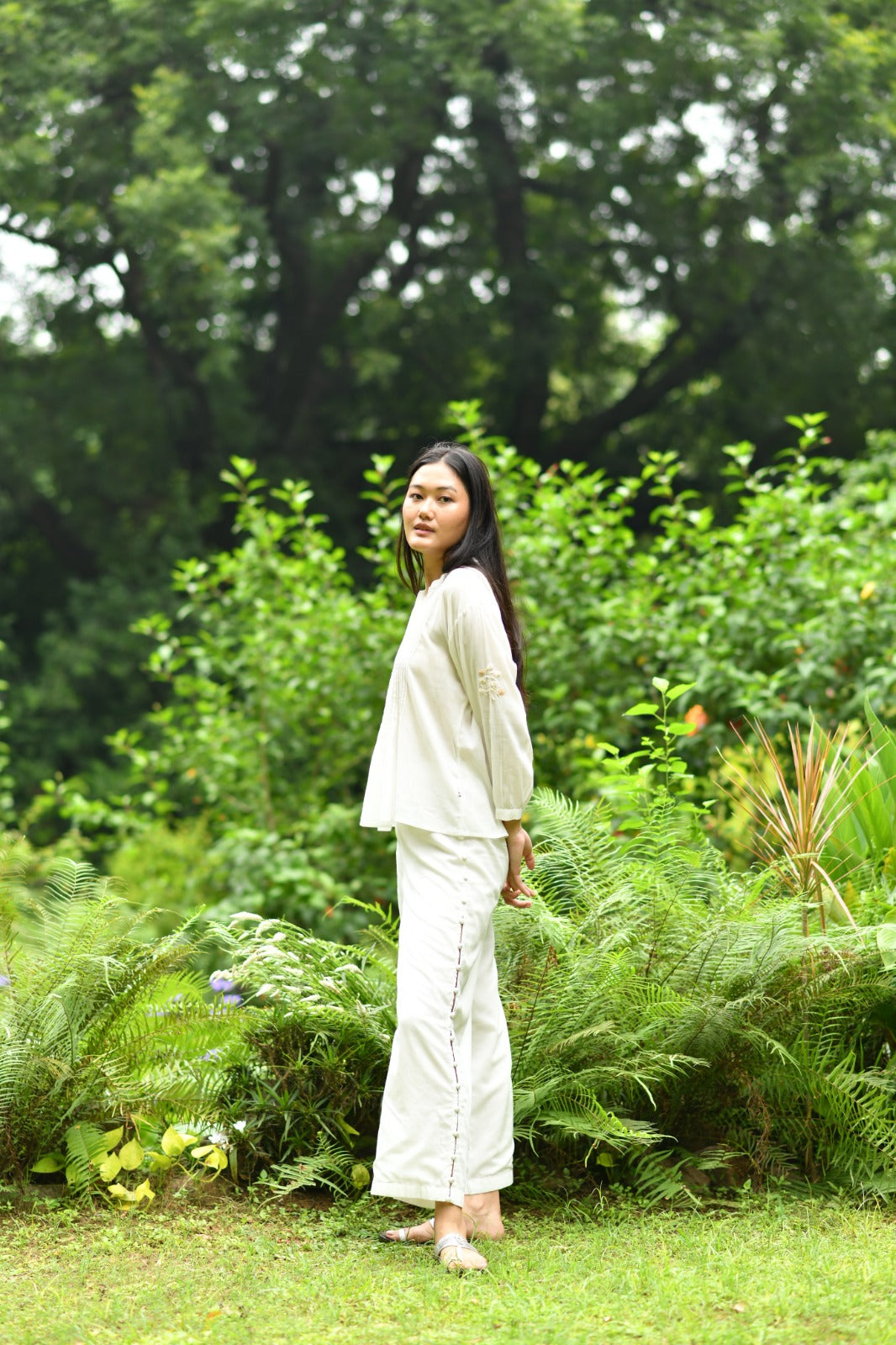 Blake Pant : Solid White Voile