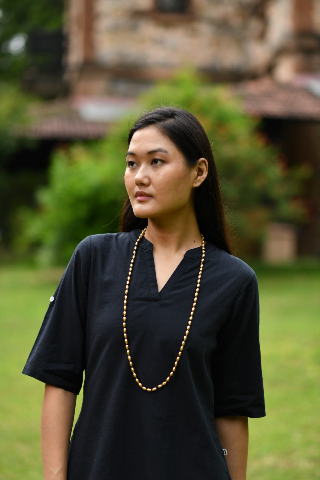 Oval Beads Necklace : Handcrafted Brass