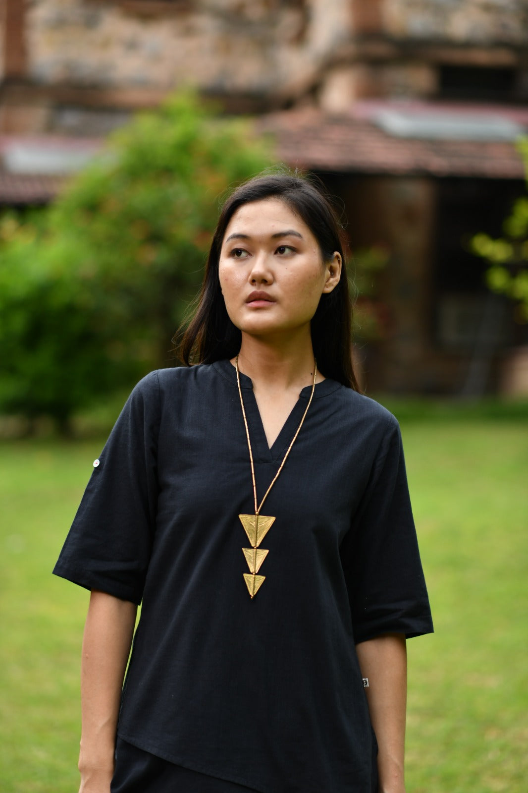 3 Triangle Necklace : Handcrafted Brass