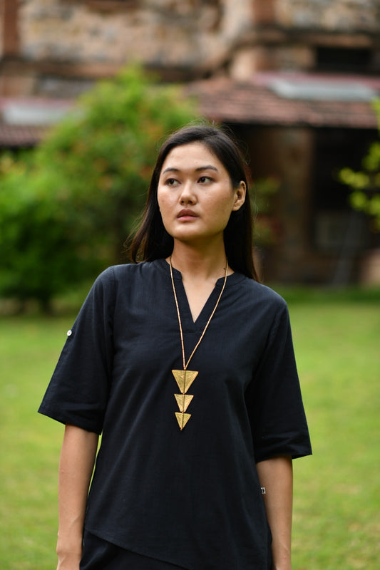 3 Triangle Necklace : Handcrafted Brass
