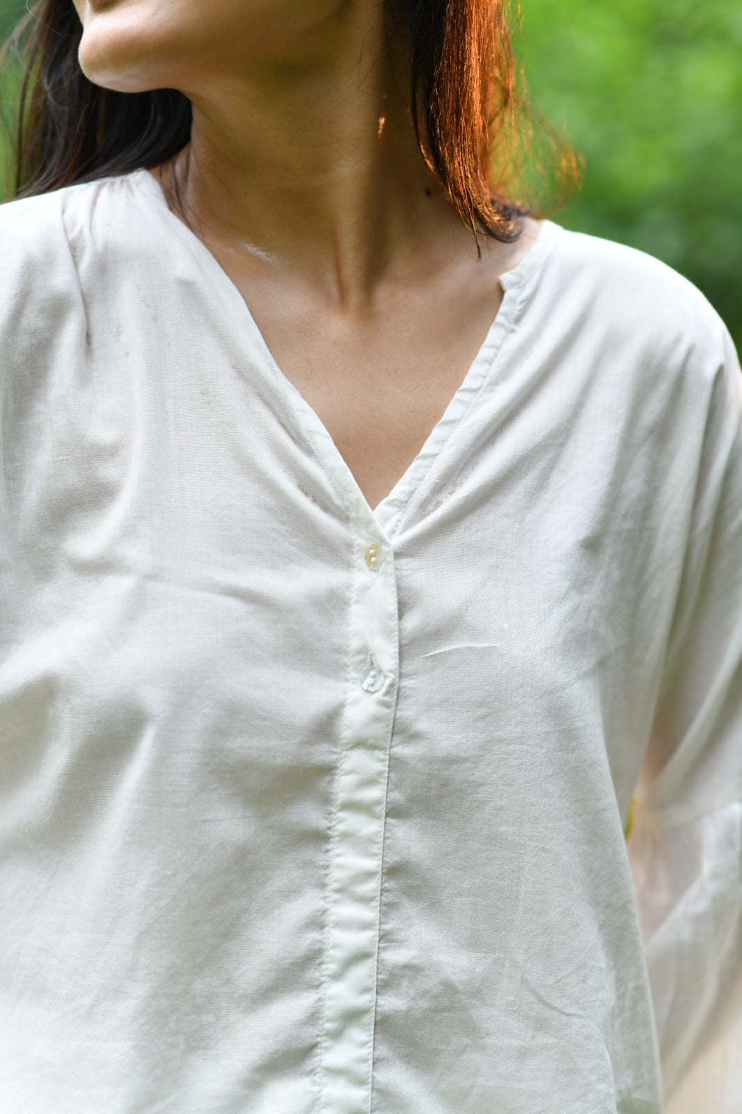 Daphne Top : Cloud Dancer Muslin