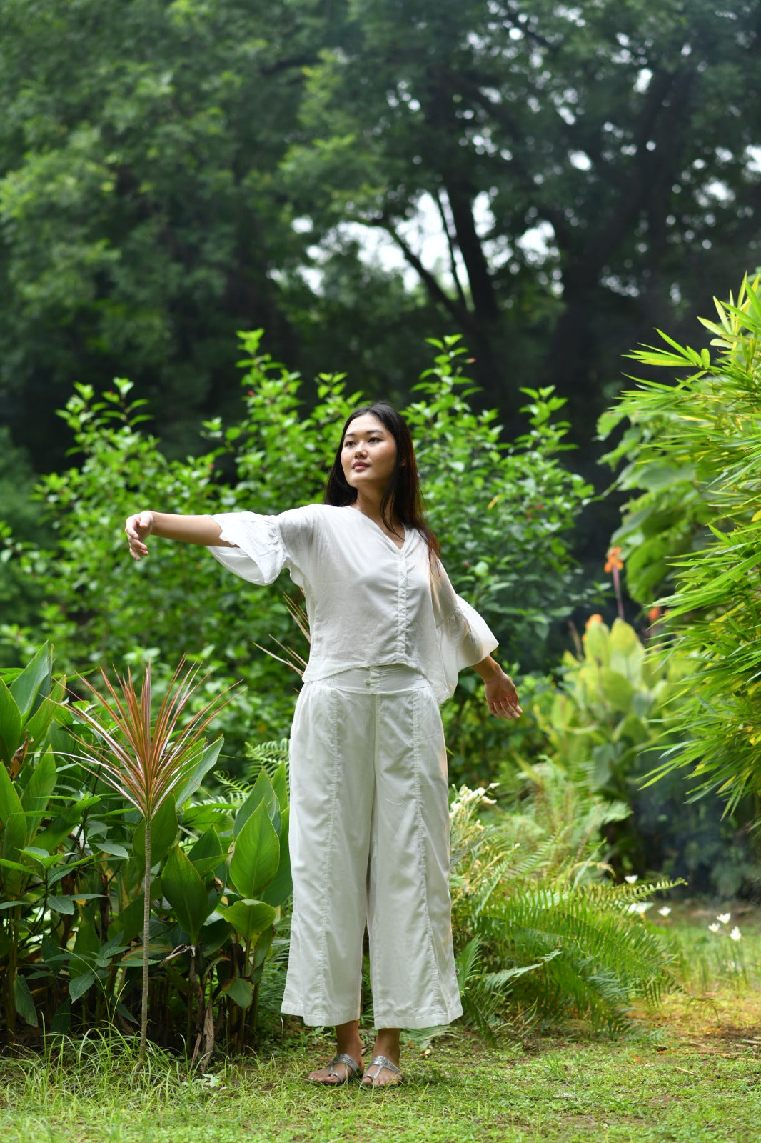 Daphne Top : Cloud Dancer Muslin