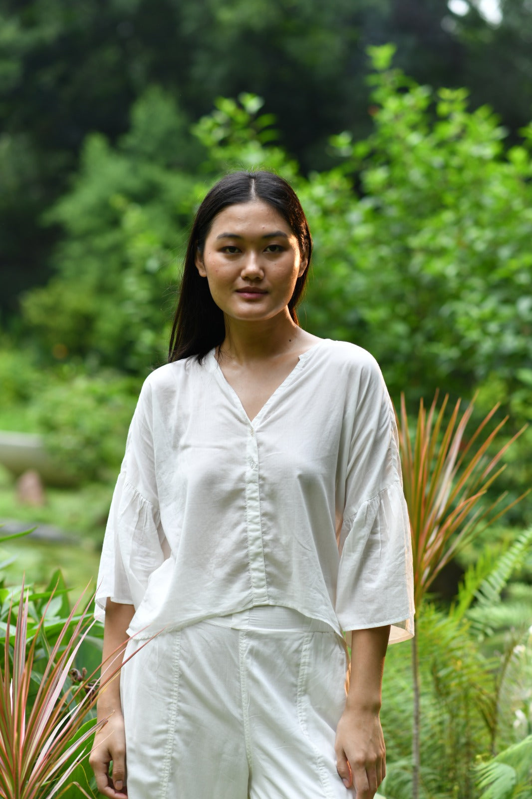 Daphne Top : Cloud Dancer Muslin