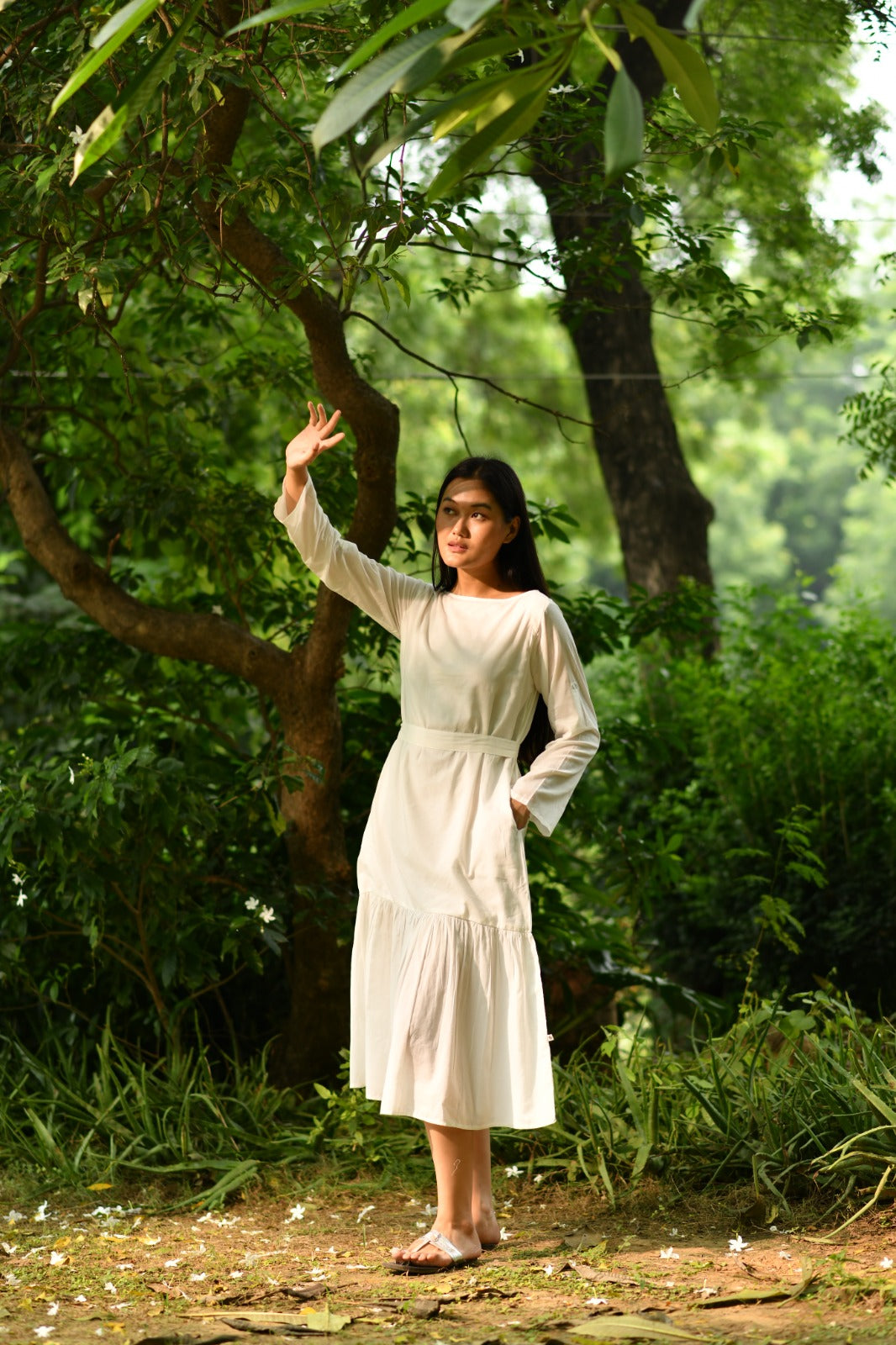 Nina Dress : Cloud Dancer Muslin