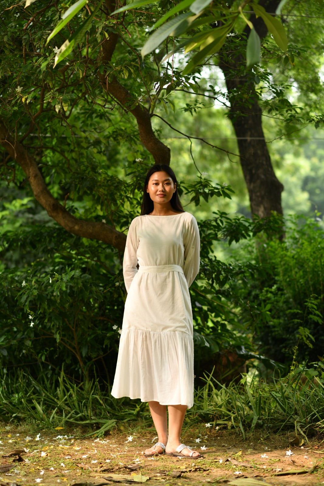 Nina Dress : Cloud Dancer Muslin