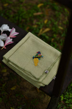 Face Towel Emb : Bird Lime Honey Comb