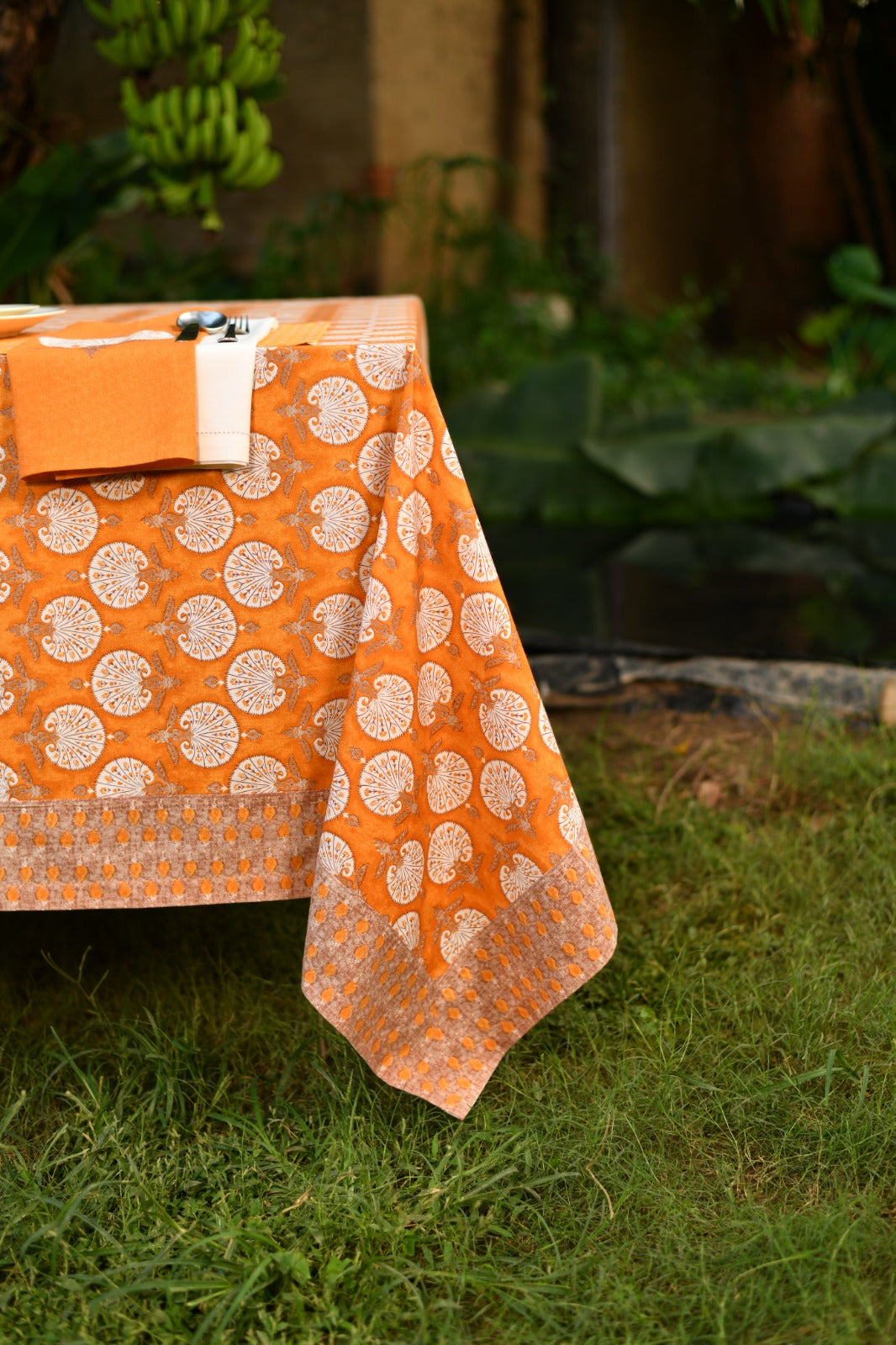 Printed Table Cloth : Shahi Mustard Sheeting
