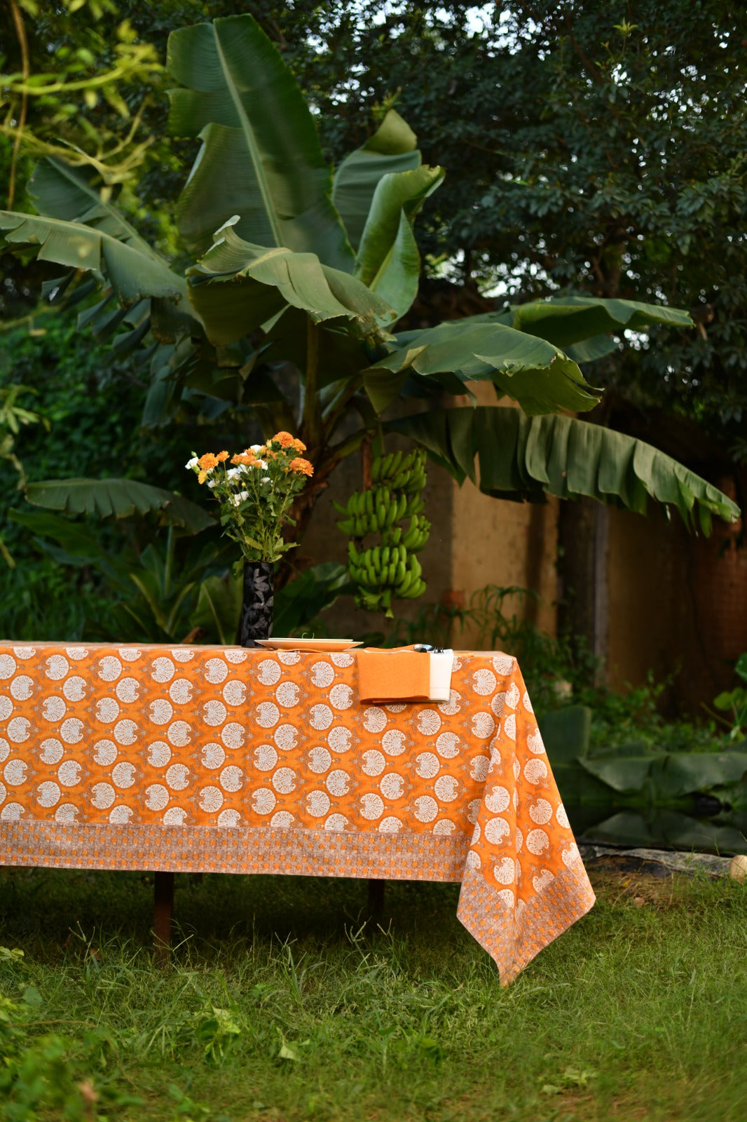 Printed Table Cloth : Shahi Mustard Sheeting