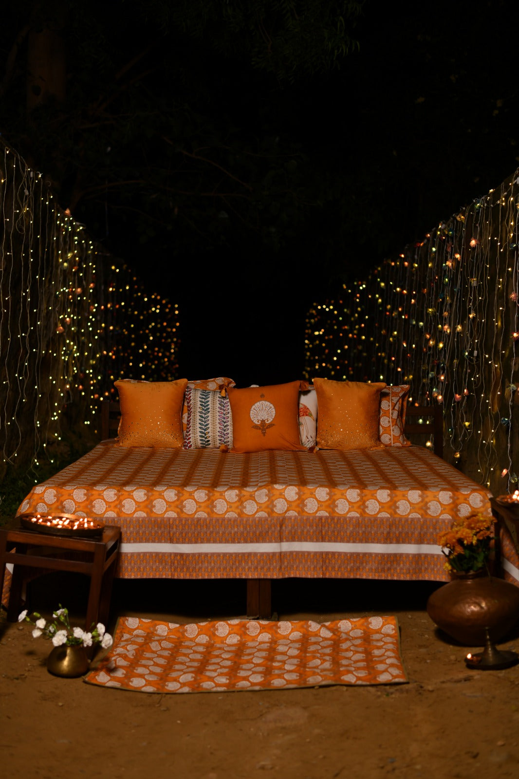 Printed Bed Cover : Shahi Mustard Sheeting