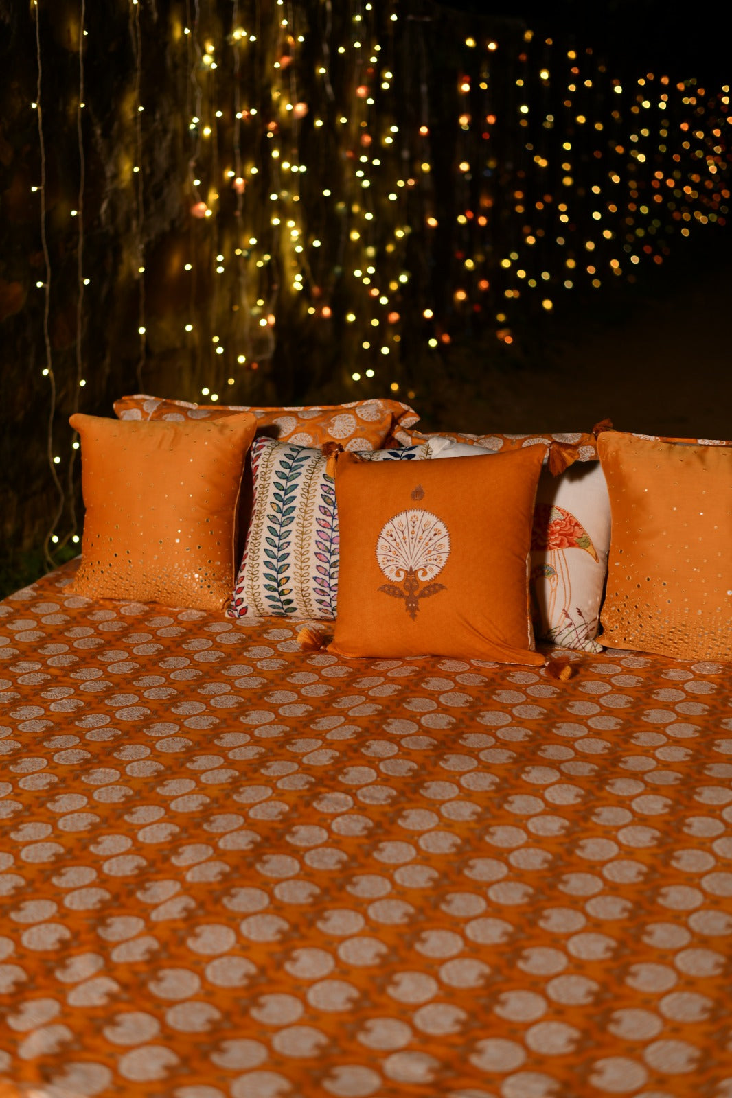 Printed Bed Cover : Shahi Mustard Sheeting