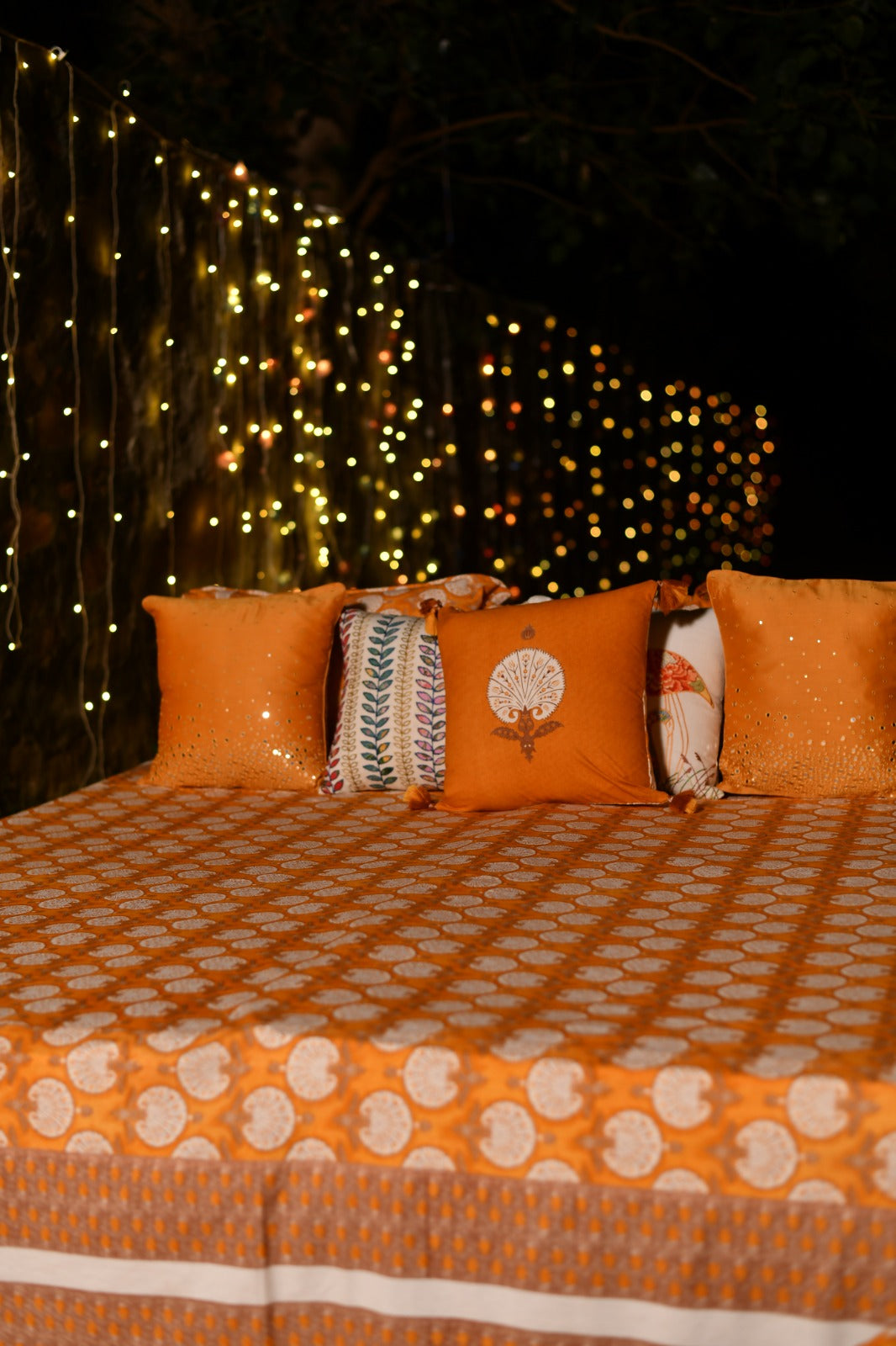 Printed Bed Cover : Shahi Mustard Sheeting