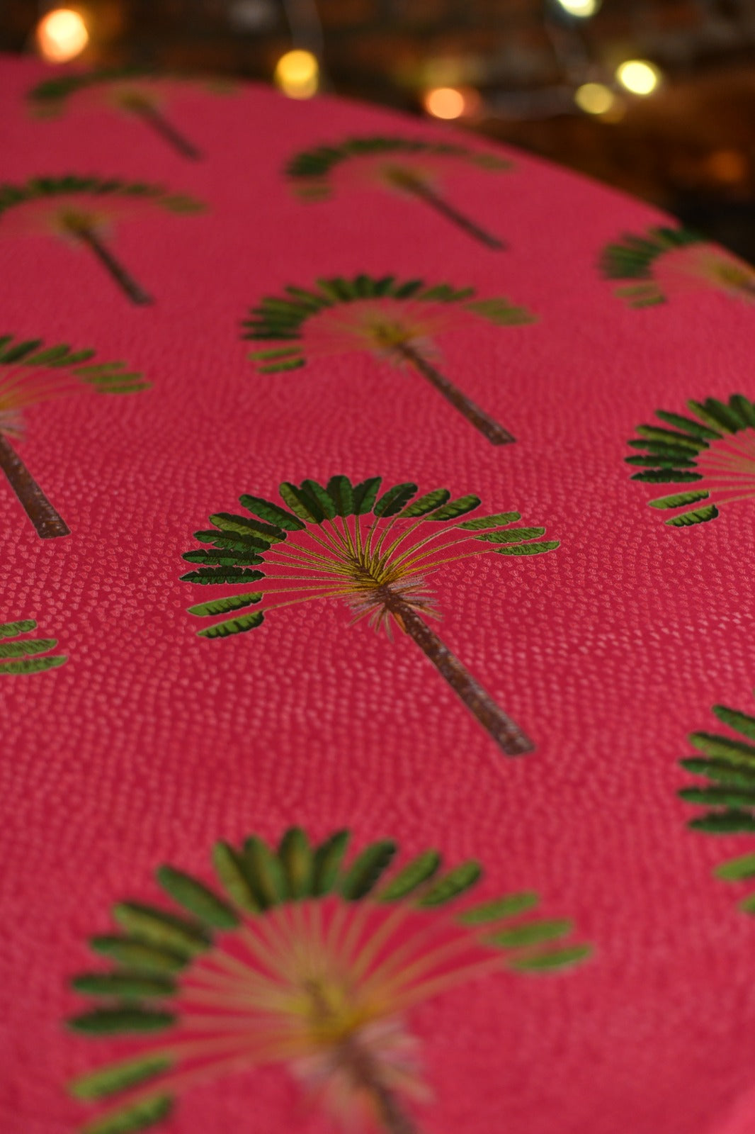 Printed Table Cloth : Piping Banana Magenta Rd Sheeting