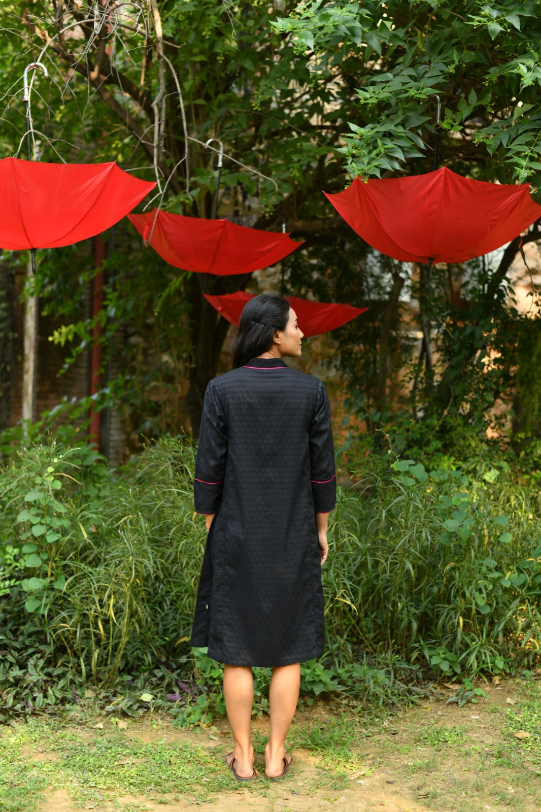 Kanan Kurta : Solid Black Cutwork