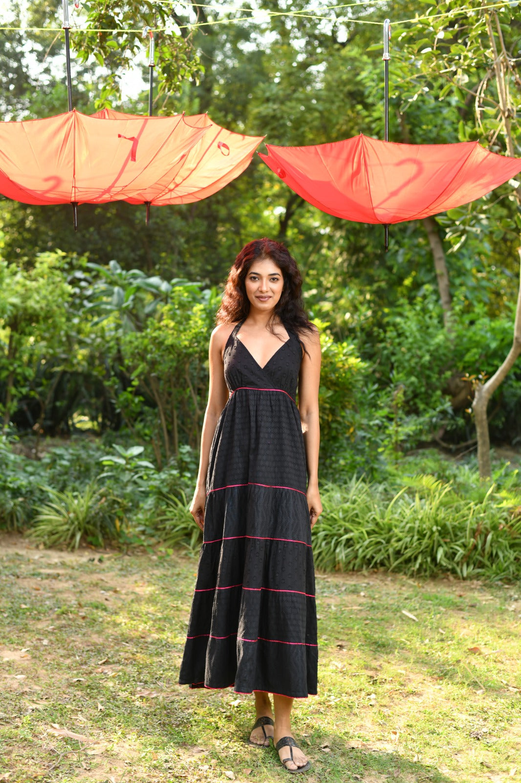 Halter Maxi : Solid Black Cutwork