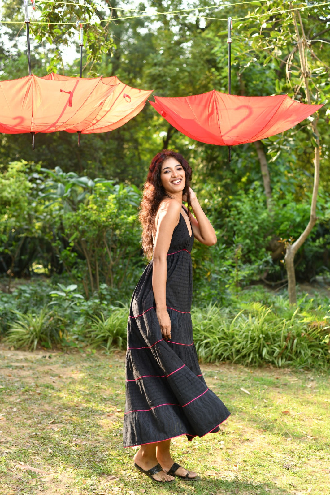 Halter Maxi : Solid Black Cutwork
