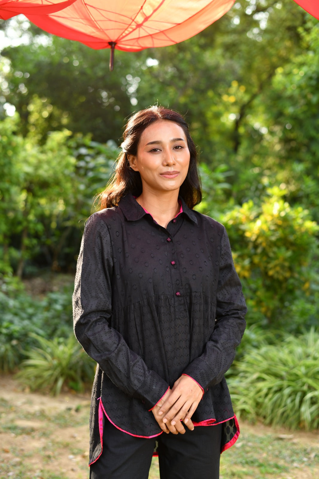 Jessi Top : Solid Black Cutwork