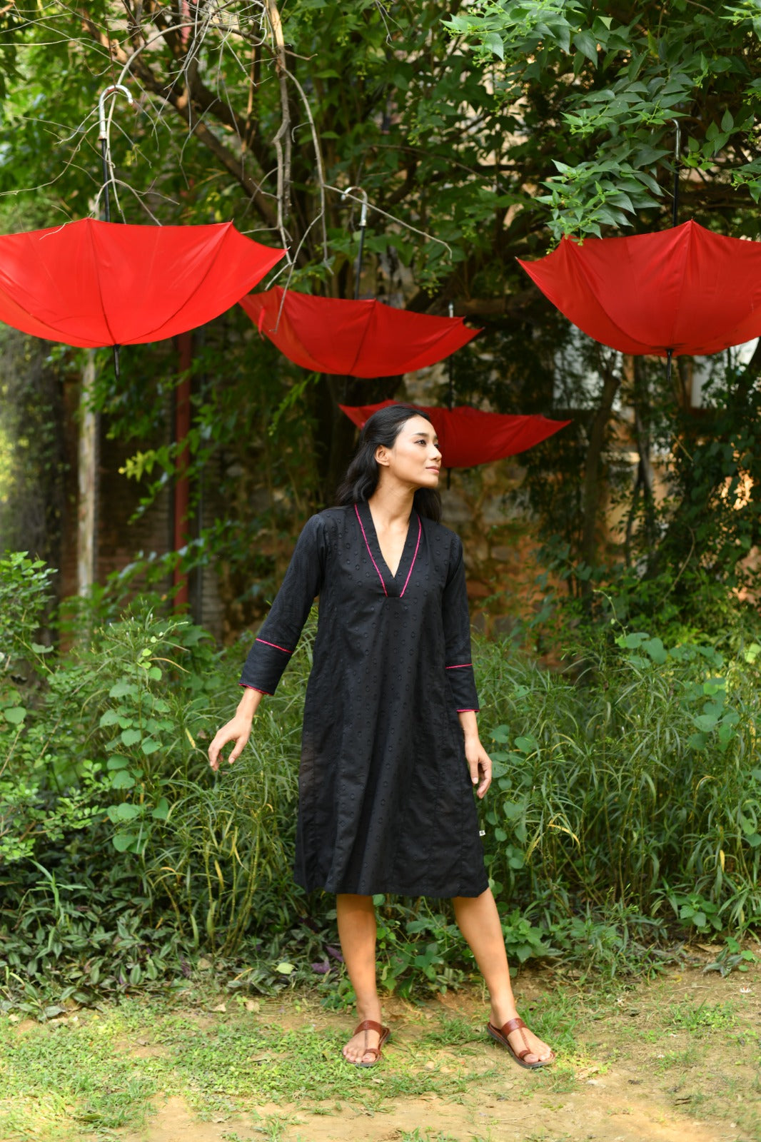 Kanan Kurta : Solid Black Cutwork