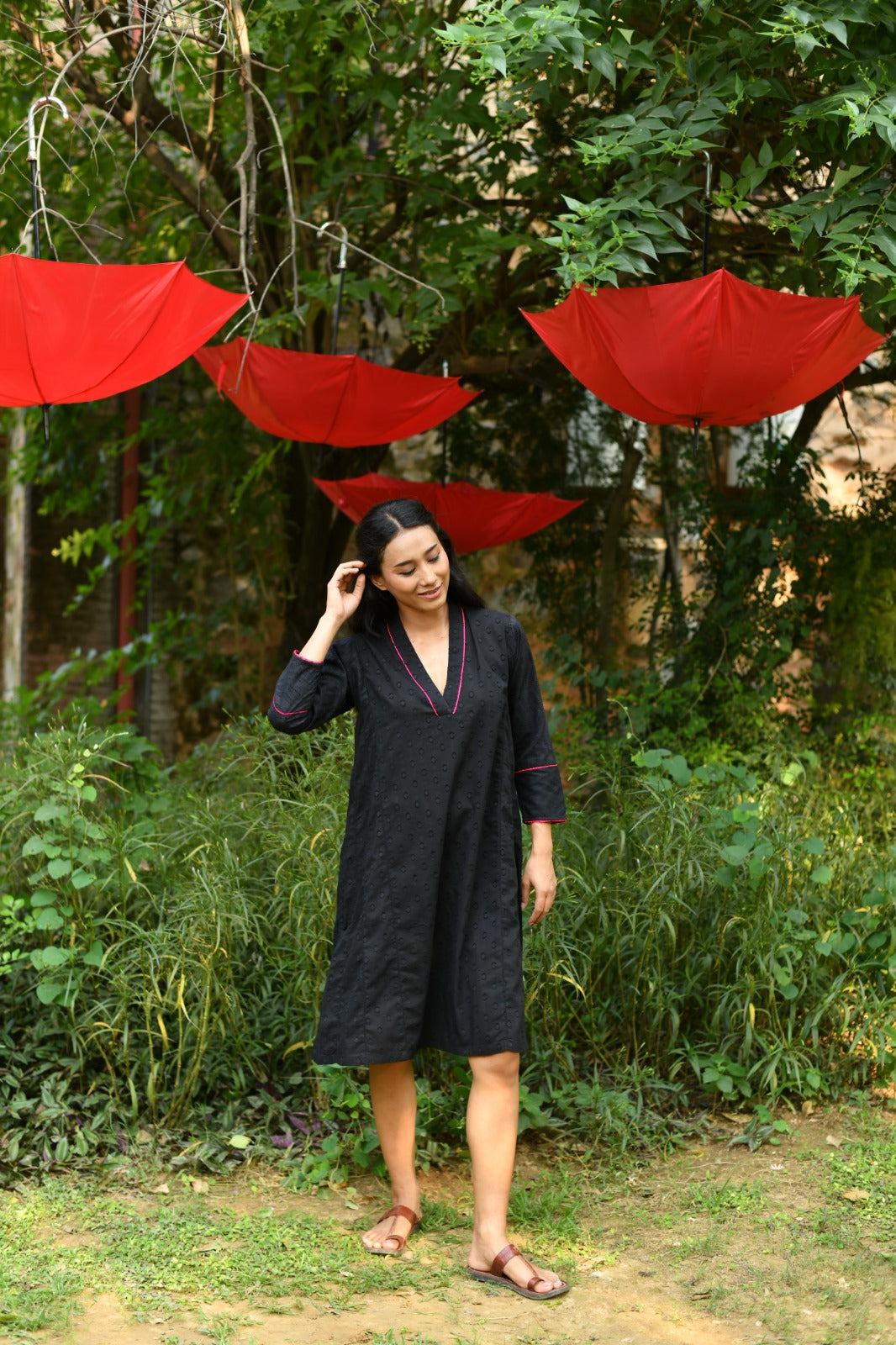 Kanan Kurta : Solid Black Cutwork
