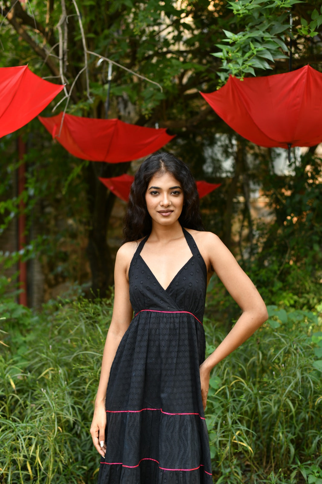 Halter Maxi : Solid Black Cutwork