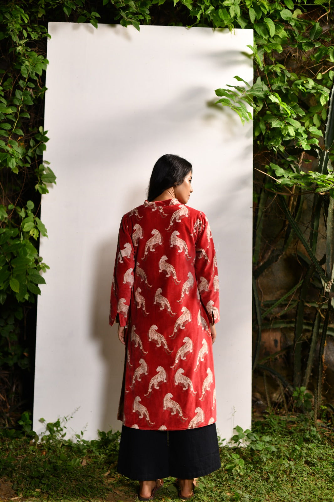 Long Jacket : Leopard Red Velvet