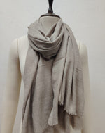 Pashmina Handspun Handwoven Shawl : Pebble Grey Woolen