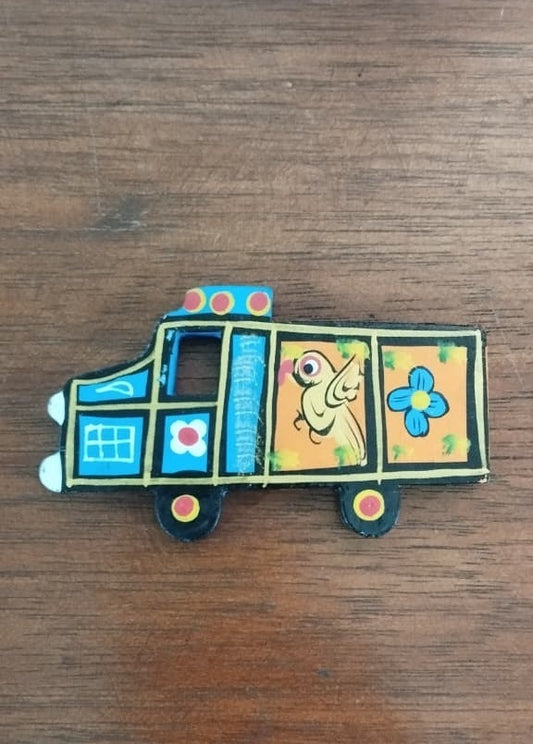 Hand Painted : Wooden Truck Fridge Magnet