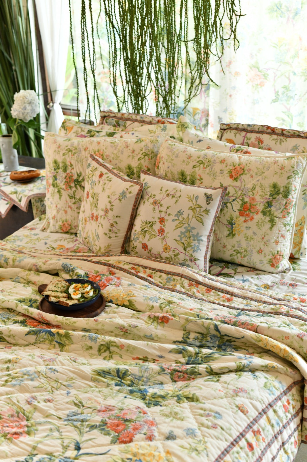 Printed Cushion Cover Reversible :  Corsica Country Sheeting+Canvas