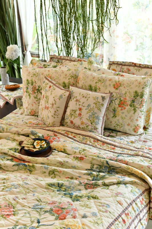 Printed Cushion Cover Reversible :  Corsica Country Sheeting+Canvas