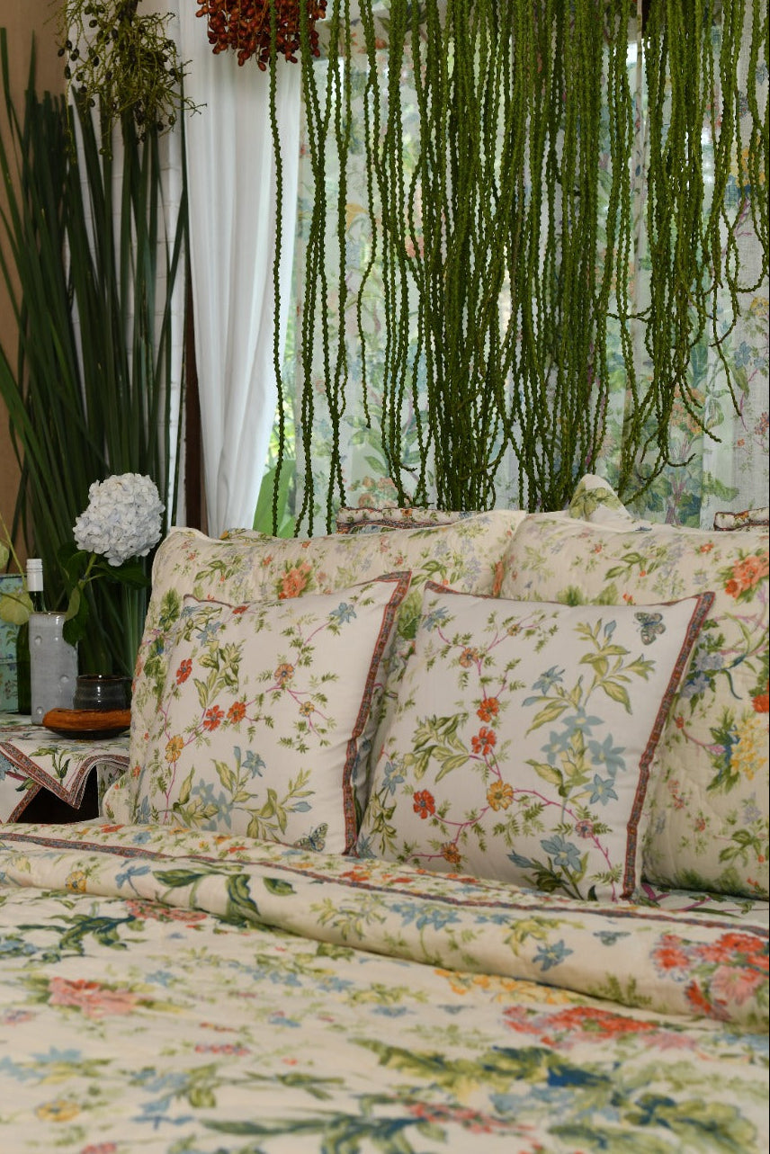 Printed Cushion Cover Reversible :  Corsica Country Sheeting+Canvas