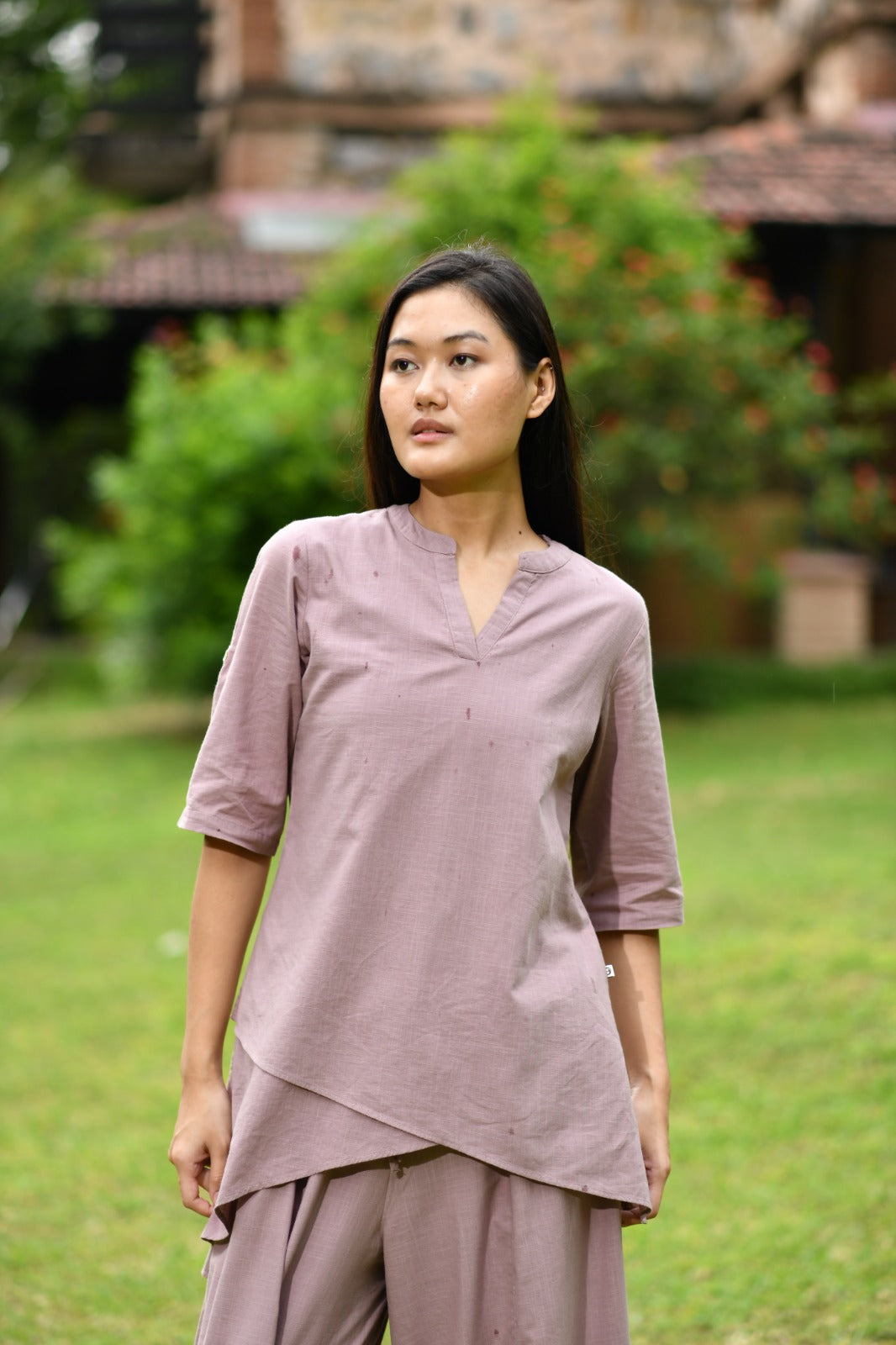Cloudy Top : Solid Mocha Slub