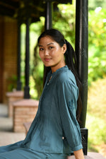 Shabnam Top Emb : Solid Dark Grey Voile