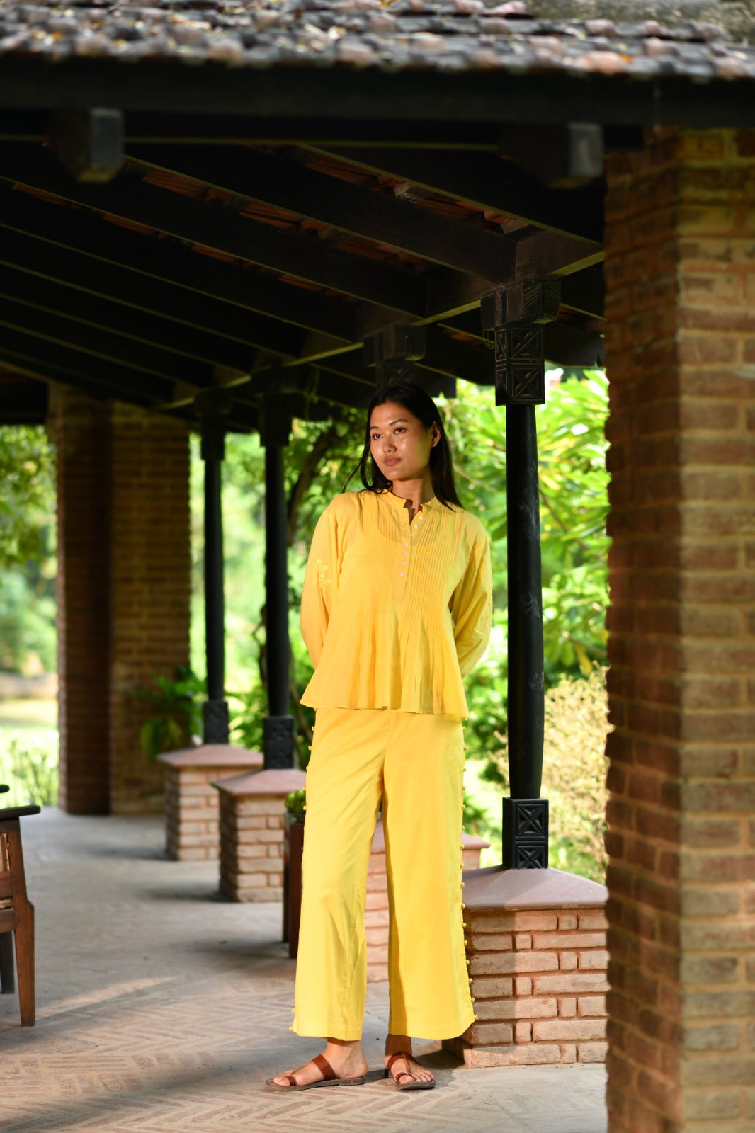 Blake Pant : Solid Yellow Voile
