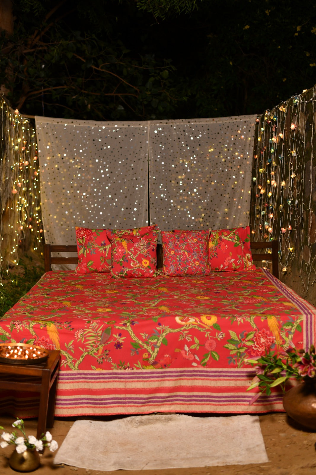Bed Cover : Bird Coral Sheeting