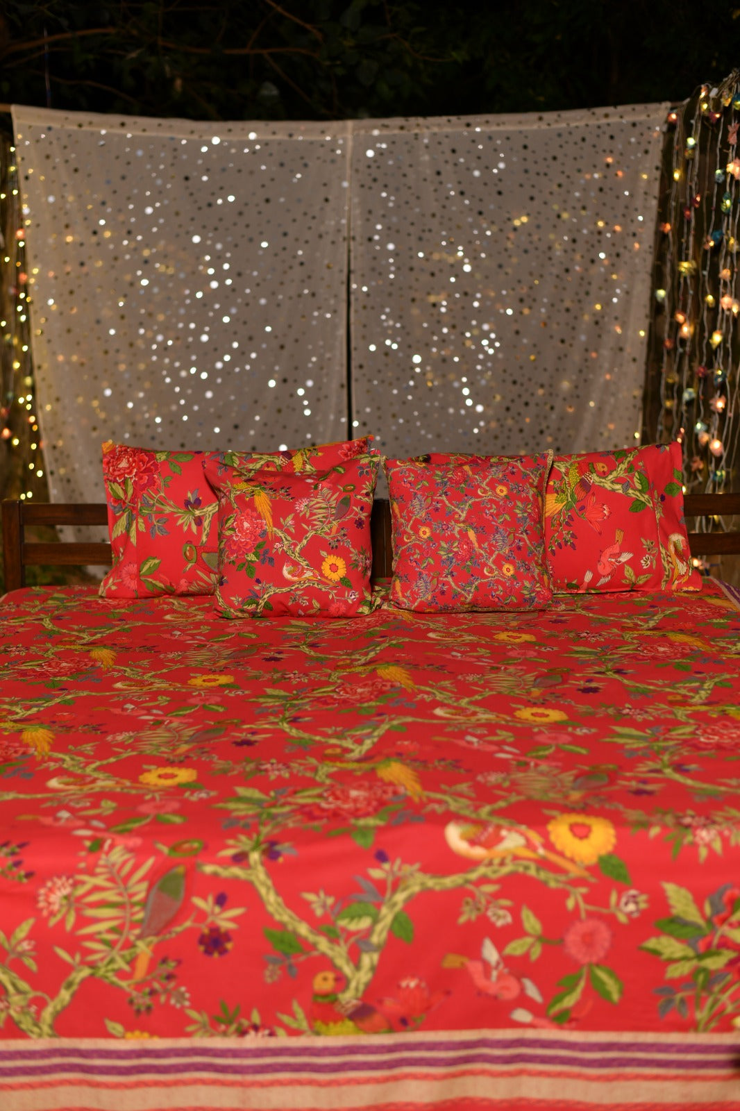 Bed Cover : Bird Coral Sheeting